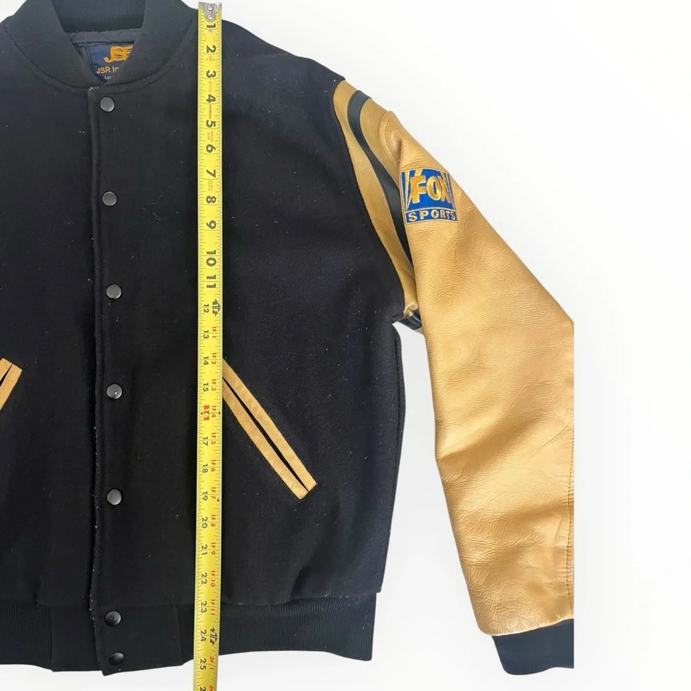 VTG 90s Y2K Men’s M NFL on Fox SportsVarsity Jacket Wool Leather - Picture 10 of 13